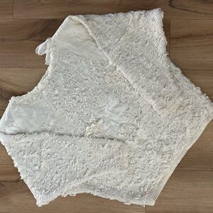 Vintage made in Italy Pearl embellished dolman sweater | Ivory textured boho|